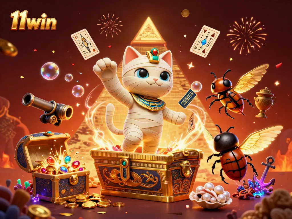 Experience the thrilling adventures at 11win with energetic characters and vibrant casino elements.