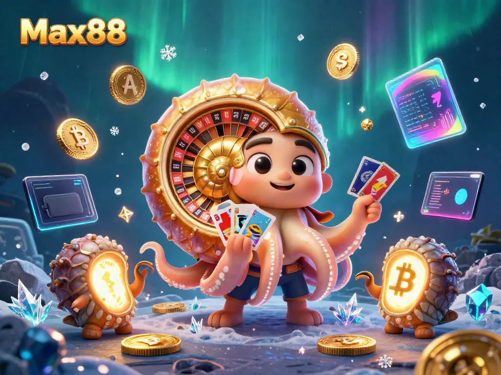 Experience immersive gaming with Max88's vibrant underwater casino scene featuring a giant nautilus roulette wheel.