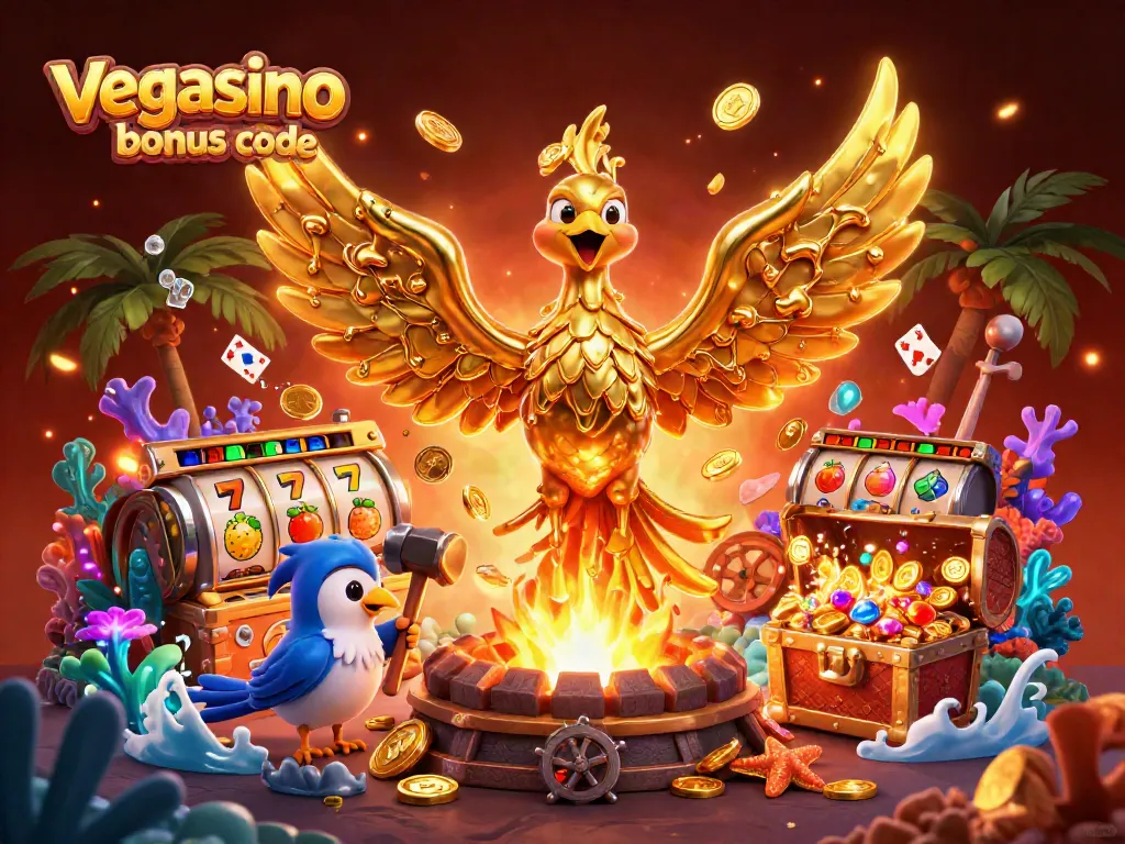 Claim your winnings with the vegasino bonus code as you play exciting 3D casino games filled with treasures.