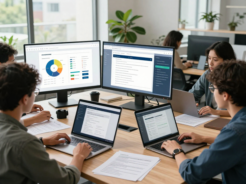 Team collaborating on barrierefreie und rechtssichere Webseiten Dienstleistung designs, focusing on accessibility compliance and user experience enhancements.