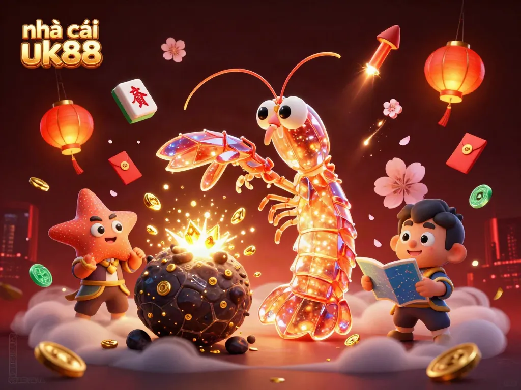 Engage with thrilling adventures at nhà cái uk88 in this vibrant 3D digital illustration.