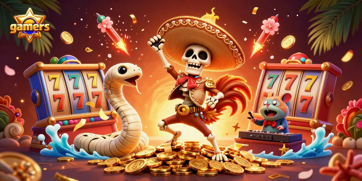 Spielend gewinnen: Gamers erleben eine bunte Casino-Ausstellung mit Glückssymbolen.